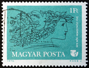 Postage stamp Hungary 1975 Woman