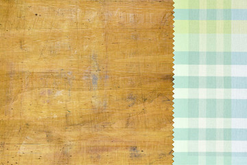 Tablecloth on wooden background