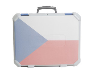 Business travel suitcase with Czech Flag