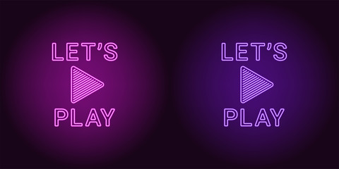 Neon icon of Purple and Violet Lets Play