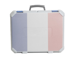 Business travel suitcase with France flag