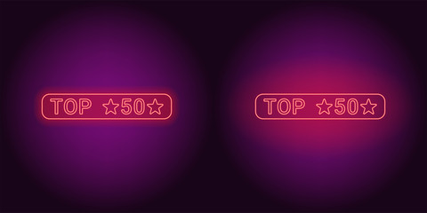 Neon banner of Red Top 50, the Best