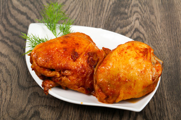 Roasted chicken thigh