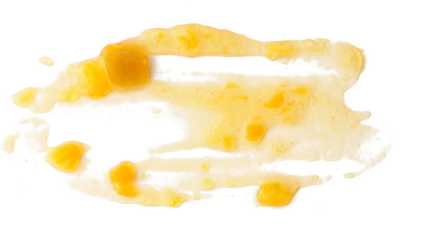 Apricot jam spread isolated over white background