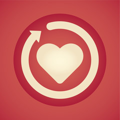 Restart love icon. Vector illustration