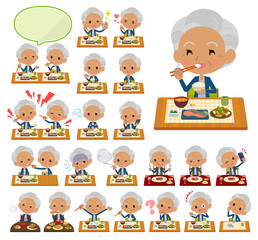 Navy cardigan old women black_Meal