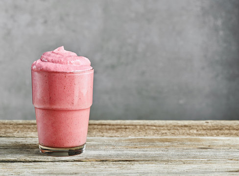 Glass Of Pink Milkshake