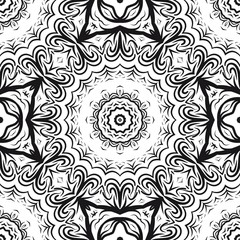 Decorative wallpaper for interior design. Modern geometric floral ornament. Seamless vector illustration