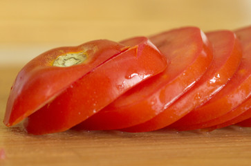 Sliced match tomato