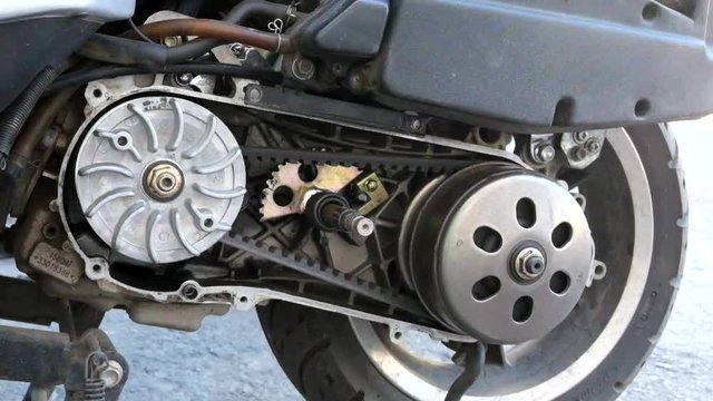 belt replacement pulley transmission on the scooter. continuously variable transmission (CVT)