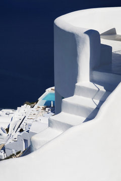 White Stairs, Architecture And Blue Sea