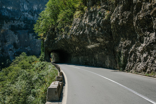 The road above the canyon of the river Moraca. Montenegro