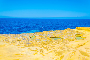 Salt pans near Marsalforn, Gozo, Malta