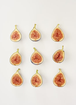Raw Figs Cut in Half