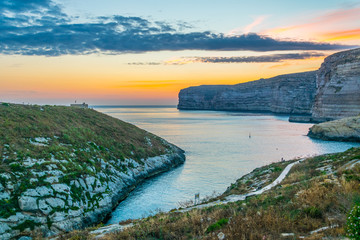 Night view of Xlendi, Gozo, Malta
