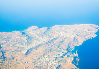 Aerial view of Gozo, Malta