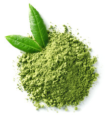 Green matcha tea powder - obrazy, fototapety, plakaty