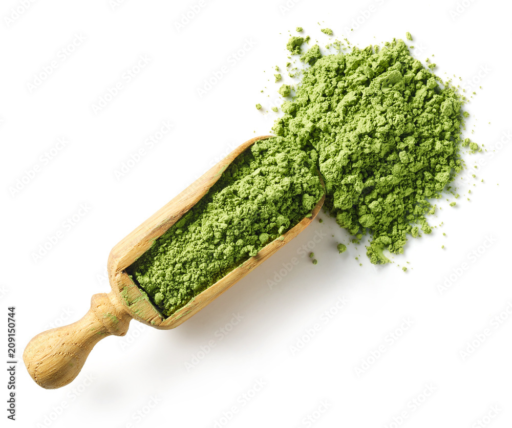 Wall mural Green matcha tea powder