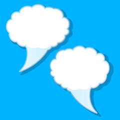 infographic design white thought bubble on blue background