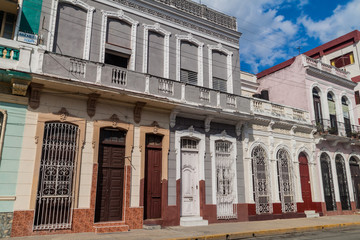 Old colonial houses in Cienfuegos, Cuba.