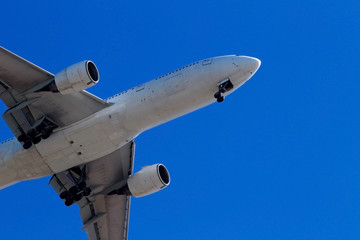 Jet airplane to take off to the blue sky