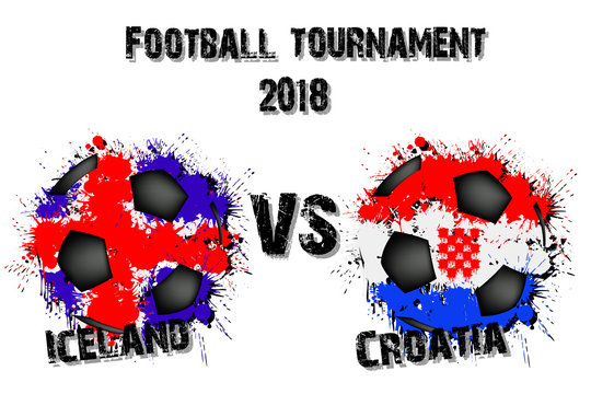 Soccer game Iceland vs Croatia