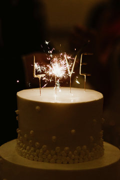 Sparkler Wedding Cake Topper