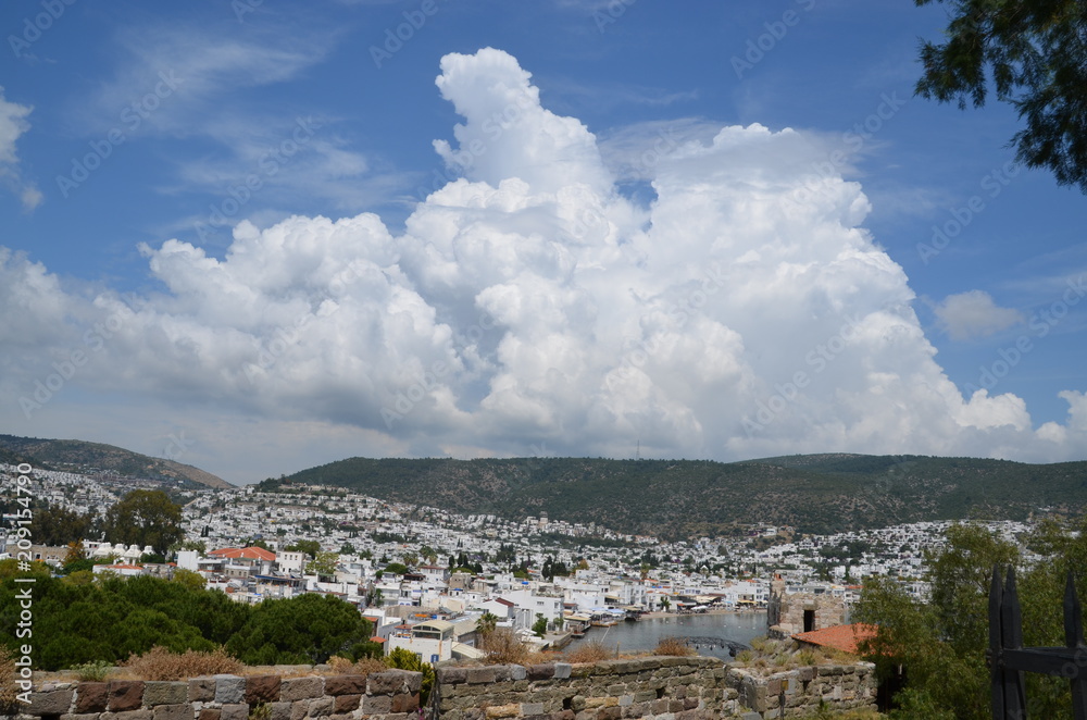 Sticker harbor sea sky turkey bodrum