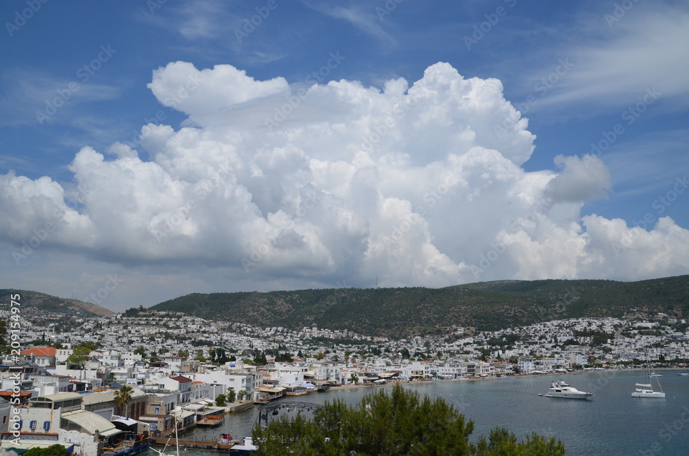 Canvas Prints harbor sea sky turkey bodrum