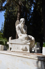 necropolis cemetery athens greece statue