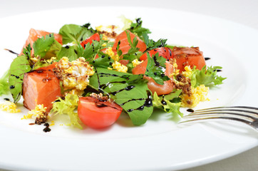Close up of fresh healthy salad  