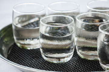 Glass of very cold water