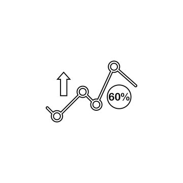 Chart with percent line icon