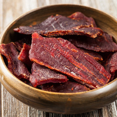 Beef Jerky. Selective focus.