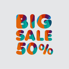 Big Sale 50% Vector Template Design Illustration
