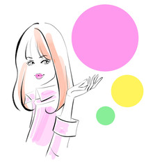 ナチュラルイメージ　ピンクシャツ