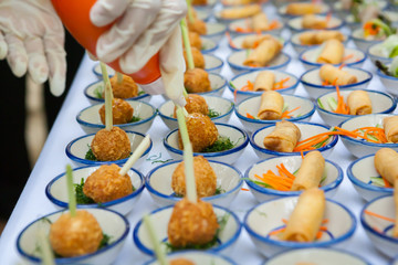 canape set up  in wedding party.