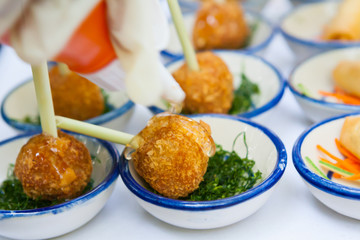 canape set up  in wedding party.