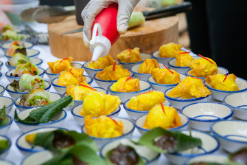 canape set up  in wedding party.