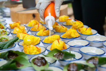 canape set up  in wedding party.
