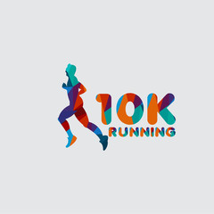 10K Running Vector Template Design Illustration