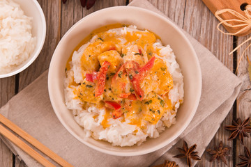 Red thai curry.