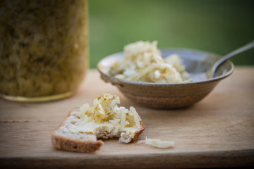 Homemade sauerkraut German food healthy living probiotics 