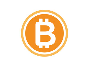 Bitcoin icon symbol vector flat design.