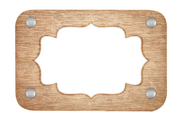 wood sign isolated on white