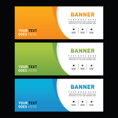 Abstract blue banner Green Brochure. Creative Orange banner design. Facebook banner. Facebook cover. Gift card. Voucher design. Brochure template