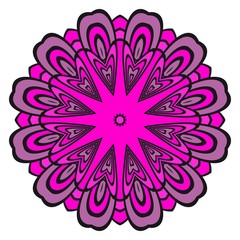 Mandala symbol isolated on white background. Indian ornament. Vector illustration.