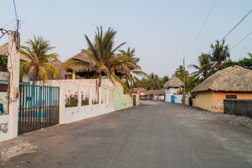 View of a street in Monterrico village, Guatemala