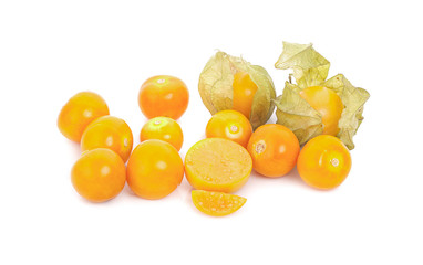 Cape gooseberry (physalis) isolated on white background