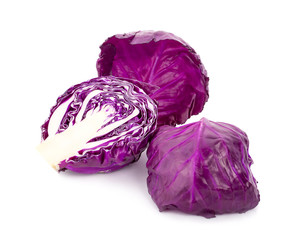 Obraz premium Purple cabbage isolated on white background